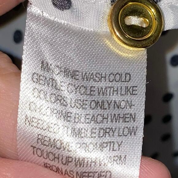 Sunny Leigh White & Black Polka Dot Button Down Flowy Blouse - Picture 6 of 6